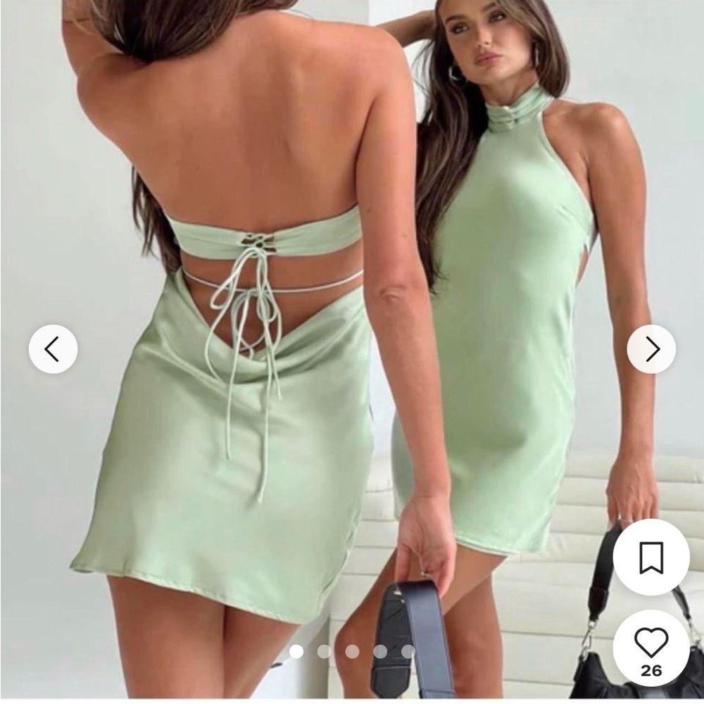 Princess Polly Take Me Back Green Mini Dress